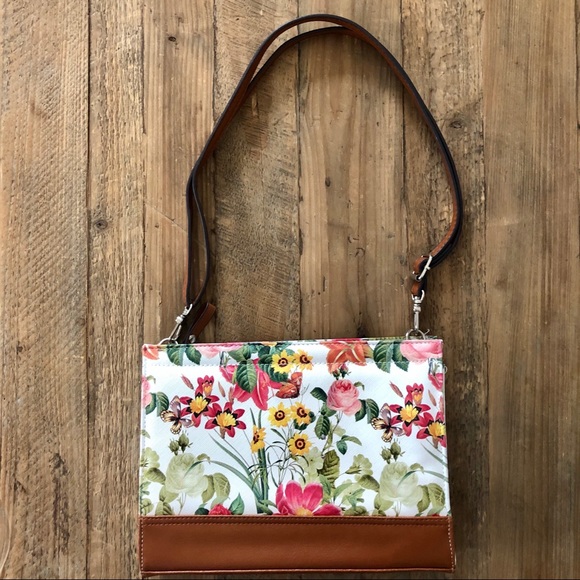 G A L Handbags - Floral & Butterfly Print Shoulder/Crossbody